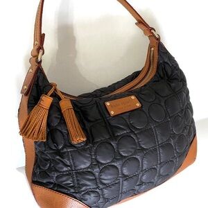 Kate Spade Black and Brown Quilted Hobo Bag